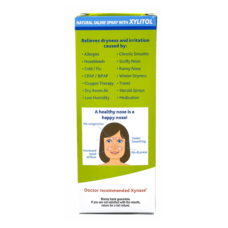 0.75 fl oz Xynase natural saline nasal spray bottle, doctor recommended, fast-acting