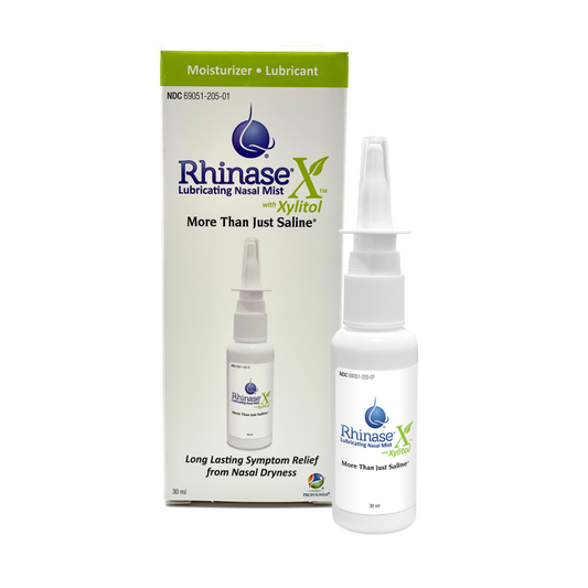 Rhinase X Natural Nasal Mist Spray with Xylitol - Dual Moisturizing, Hypotonic, Steroid-Free Relief from Dryness, Less Sneezing, Itchiness, Nasal drip and Congestion - Doctor Recommended | 30 ml