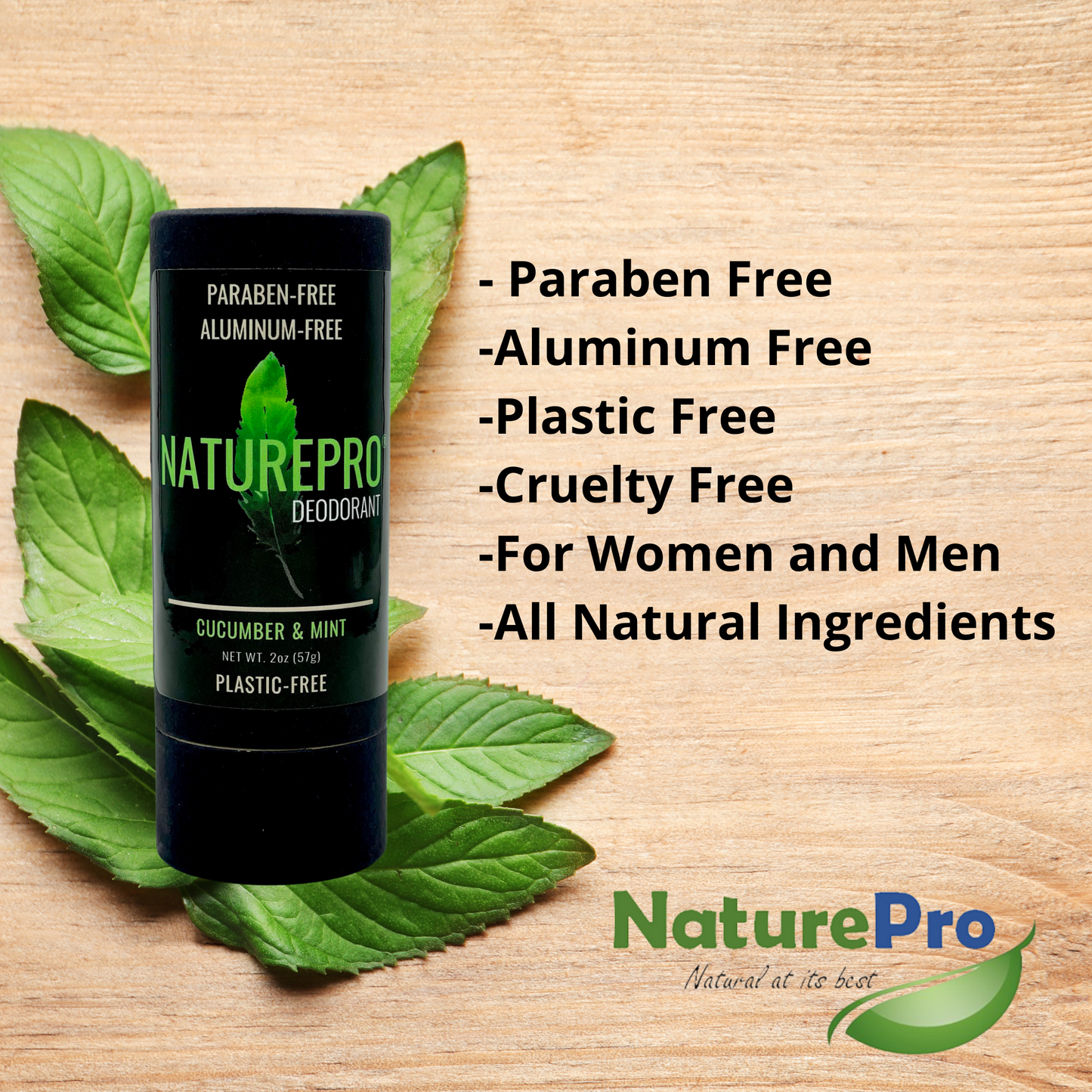 All Natural Deodorants for Men and Women -  Paraben Free, Aluminum Free, Cruelty Free, Plastic Free - with coconut oil and Shea butter (Cucumber Mint)