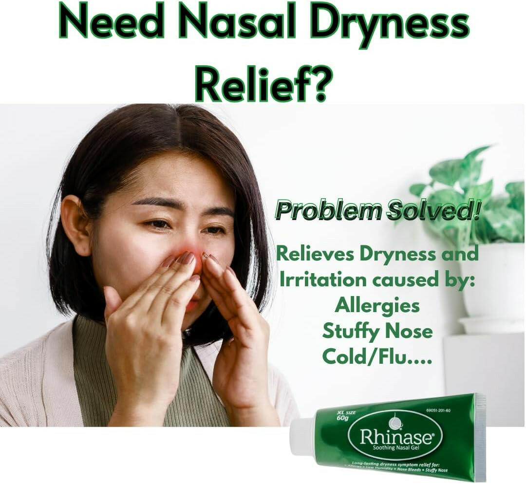 Rhinase Allergy Relief Lubricating Nasal Gel – Dual Salt, Steroid-Free Formula for Moisture & Comfort | Ideal for Swimmers and CPAP or oxygen therapy users | Safe for Children | 60 g