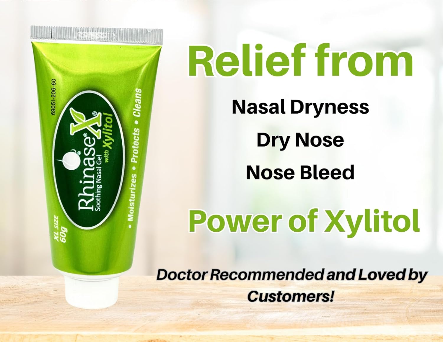 Rhinase X Soothing Nasal Gel (XL Size) with Natural Xylitol - Relief for Dryness, Congestion & Discomfort | Steroid-Free & Hypotonic | Doctor Recommended | 60 g