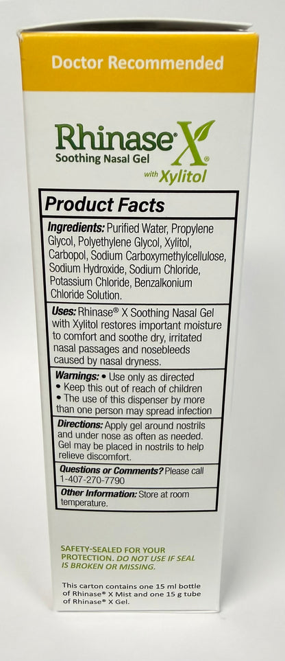 Rhinase X Value Combo Pack (Nasal Spray and Nasal gel 15 g each) for severe nasal dryness - Walmart.com exclusive.