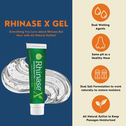 Rhinase X Soothing Nasal Gel with Natural Xylitol - Relief for Dryness, Congestion & Discomfort | Steroid-Free & Hypotonic | Doctor Recommended | 1 oz