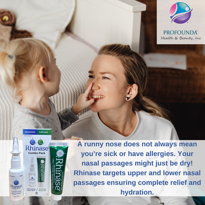 Rhinase Nasal Care Combo Pack - Nasal Gel (1 oz) & Saline Spray (1 oz) for Dryness, Allergy Relief & Nosebleed Prevention, Aloe-Free & pH Balanced