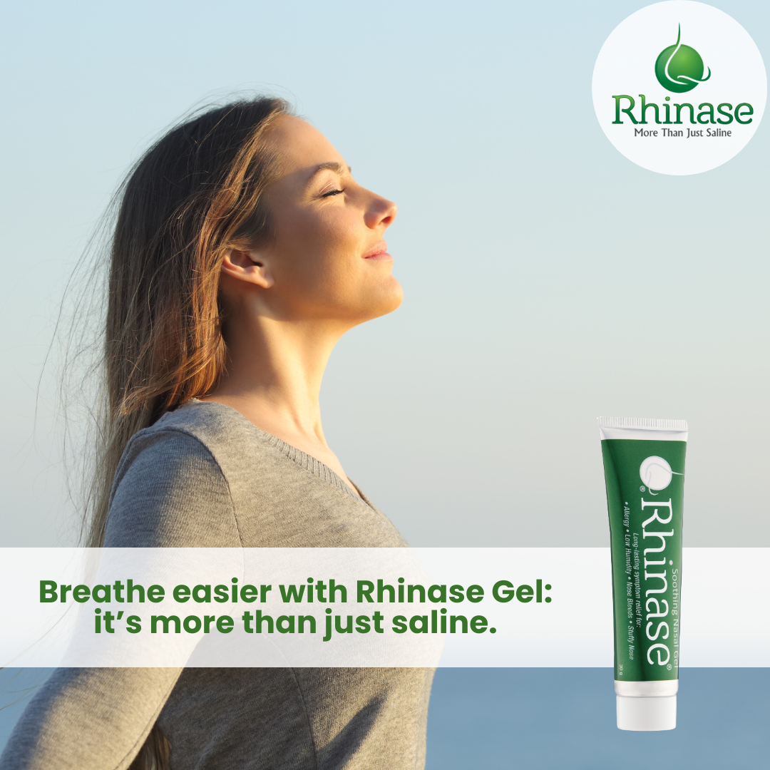Rhinase Allergy Relief Lubricating Nasal Gel – Dual Salt, Steroid-Free Formula for Moisture & Comfort | Ideal for Swimmers and CPAP or oxygen therapy users | Safe for Children | 1 oz