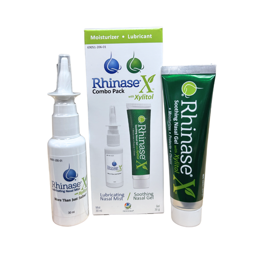 Rhinase X Combo Pack - Nasal Gel (30g) & Spray (30ml) for Complete Nasal Relief: Dryness, Congestion, Post Nasal Drip, and Allergies