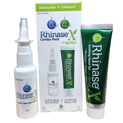 Rhinase X Combo Pack - Nasal Gel (30g) & Spray (30ml) for Complete Nasal Relief: Dryness, Congestion, Post Nasal Drip, and Allergies