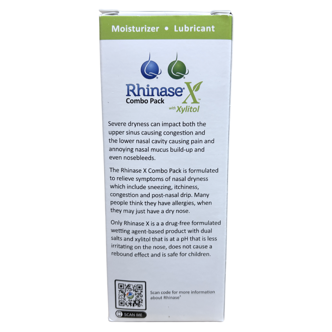 Rhinase X Combo Pack - Nasal Gel (30g) & Spray (30ml) for Complete Nasal Relief: Dryness, Congestion, Post Nasal Drip, and Allergies