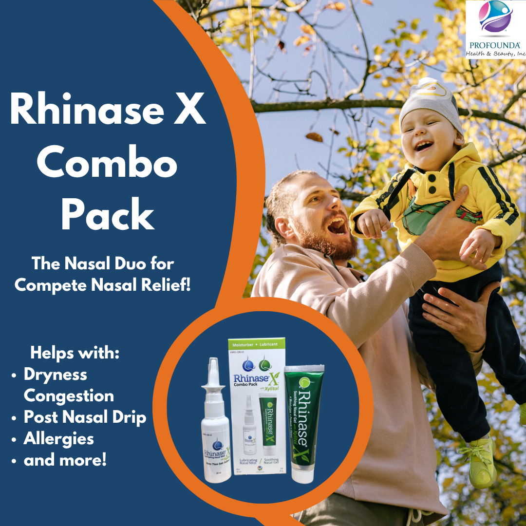 Rhinase X Combo Pack - Nasal Gel (30g) & Spray (30ml) for Complete Nasal Relief: Dryness, Congestion, Post Nasal Drip, and Allergies