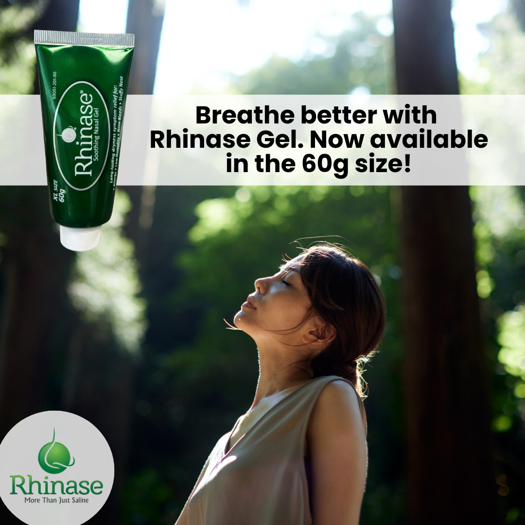 Rhinase Allergy Relief Lubricating Nasal Gel – Dual Salt, Steroid-Free Formula for Moisture & Comfort | Ideal for Swimmers and CPAP or oxygen therapy users | Safe for Children | 60 g