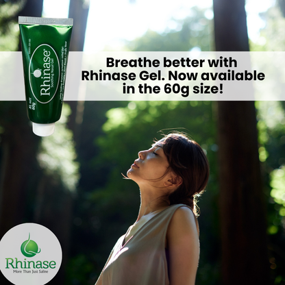 Rhinase Allergy Relief Lubricating Nasal Gel – Dual Salt, Steroid-Free Formula for Moisture & Comfort | Ideal for Swimmers and CPAP or oxygen therapy users | Safe for Children | 60 g
