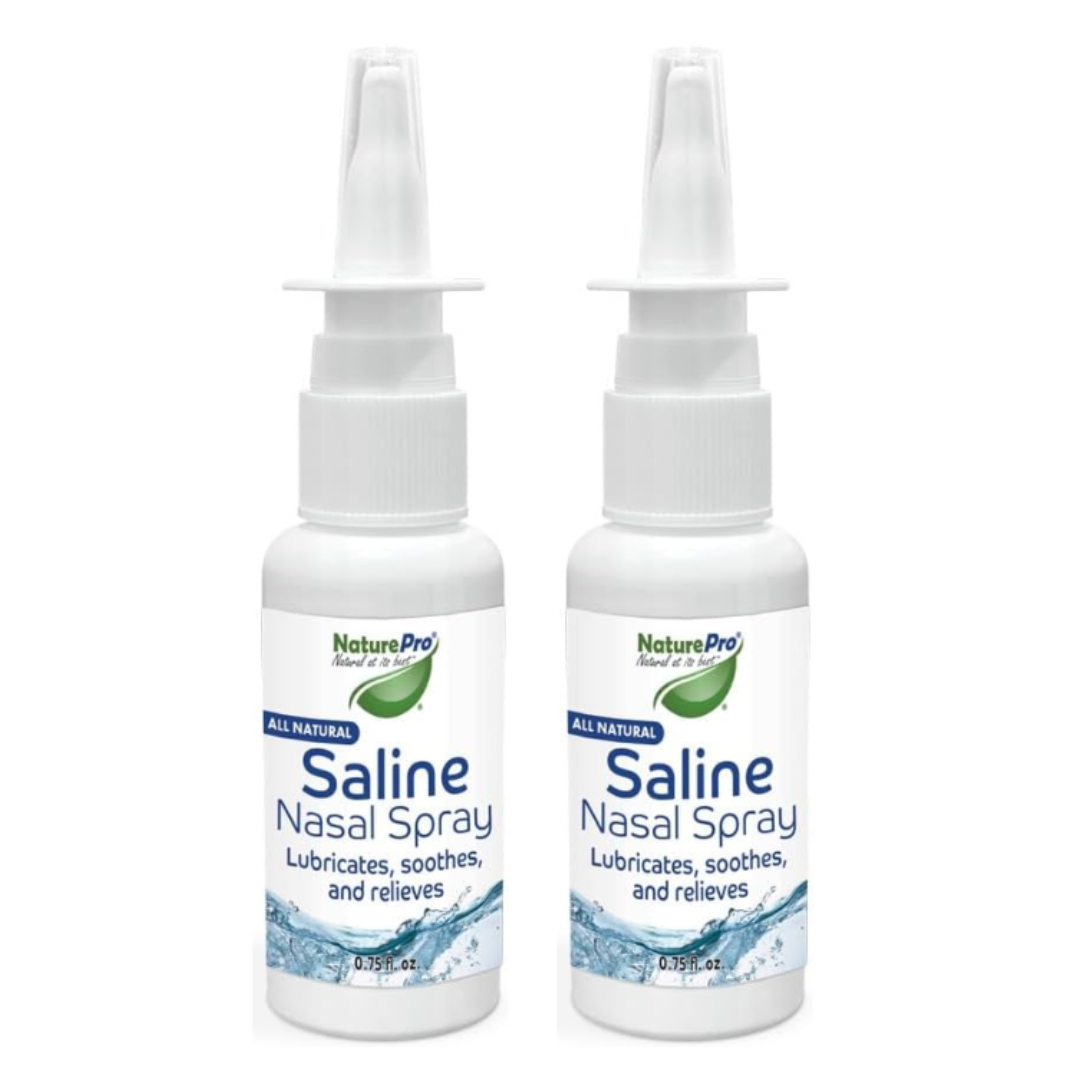 2 pack NaturePro All Natural Saline Nasal Spray, 0.75 fl. oz., Kosher, Dual Salt Moisturizing Formula