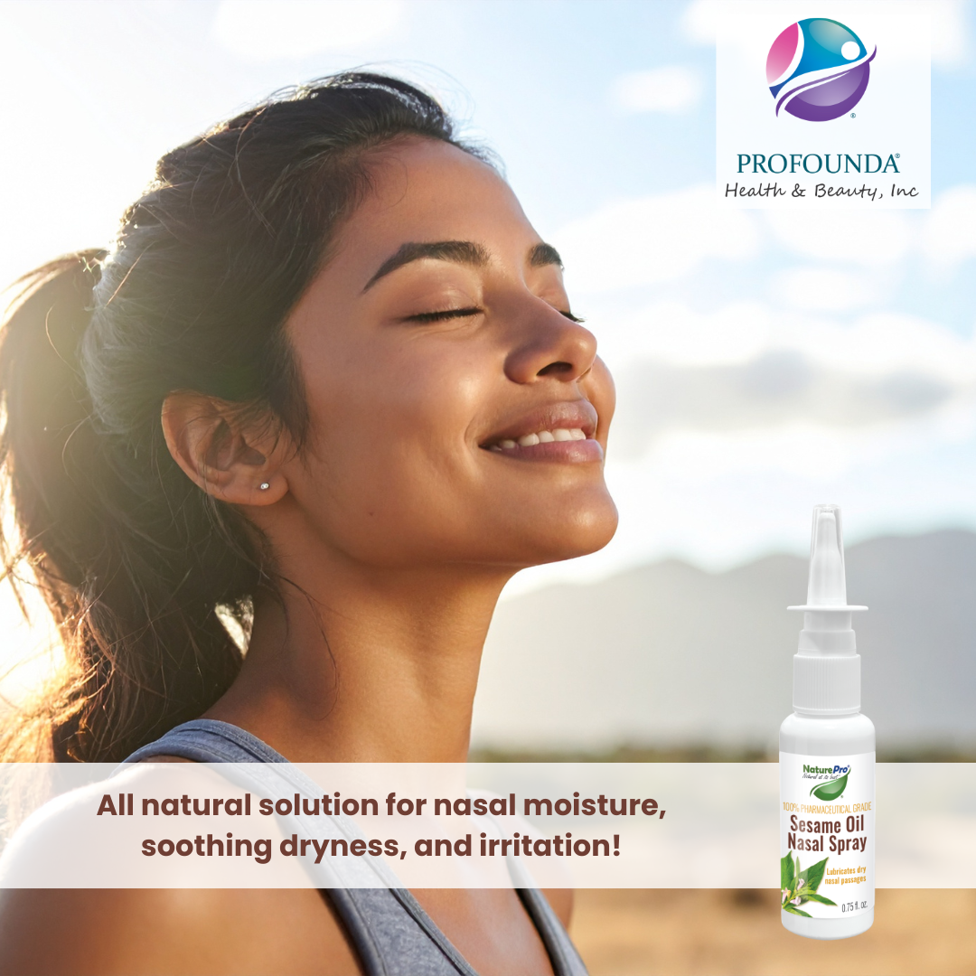 2 Pack - All-Natural Nasal Moisturizer Spray with 100% Pharmaceutical Grade Sesame Oil 0.75fl. to Soothe & Moisturize Dry Nose, Nasal Lubricant & Decongestant for Dry Nose Relief
