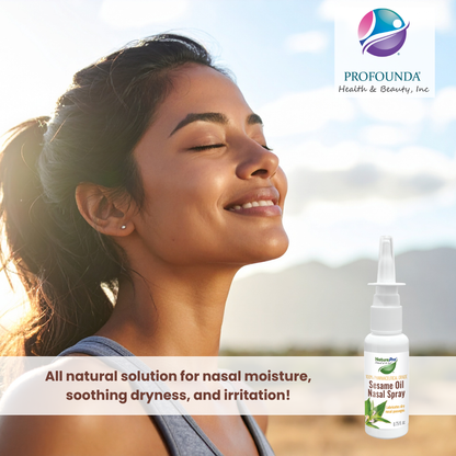 2 Pack - All-Natural Nasal Moisturizer Spray with 100% Pharmaceutical Grade Sesame Oil 0.75fl. to Soothe & Moisturize Dry Nose, Nasal Lubricant & Decongestant for Dry Nose Relief