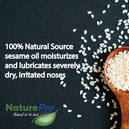 100% Natural Source sesame oil moisturizes and lubricates severely dry, irritated noses