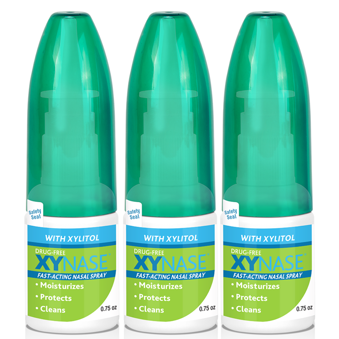 3 Pack Xynase Saline Nasal Spray with Xylitol - All Natural Moisturizer