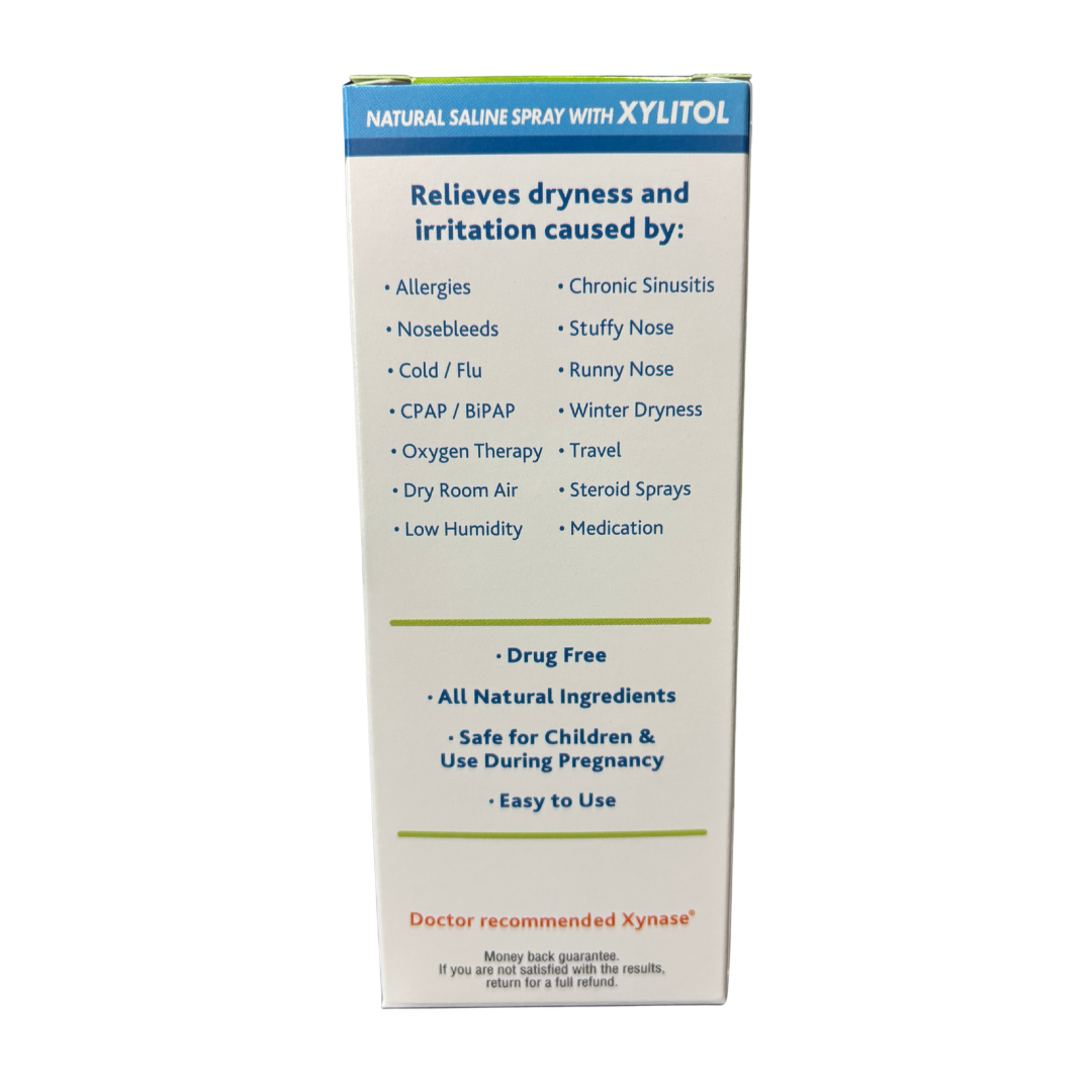 3 Pack Xynase Saline Nasal Spray with Xylitol - All Natural Moisturizer