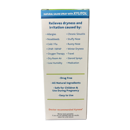 3 Pack Xynase Saline Nasal Spray with Xylitol - All Natural Moisturizer