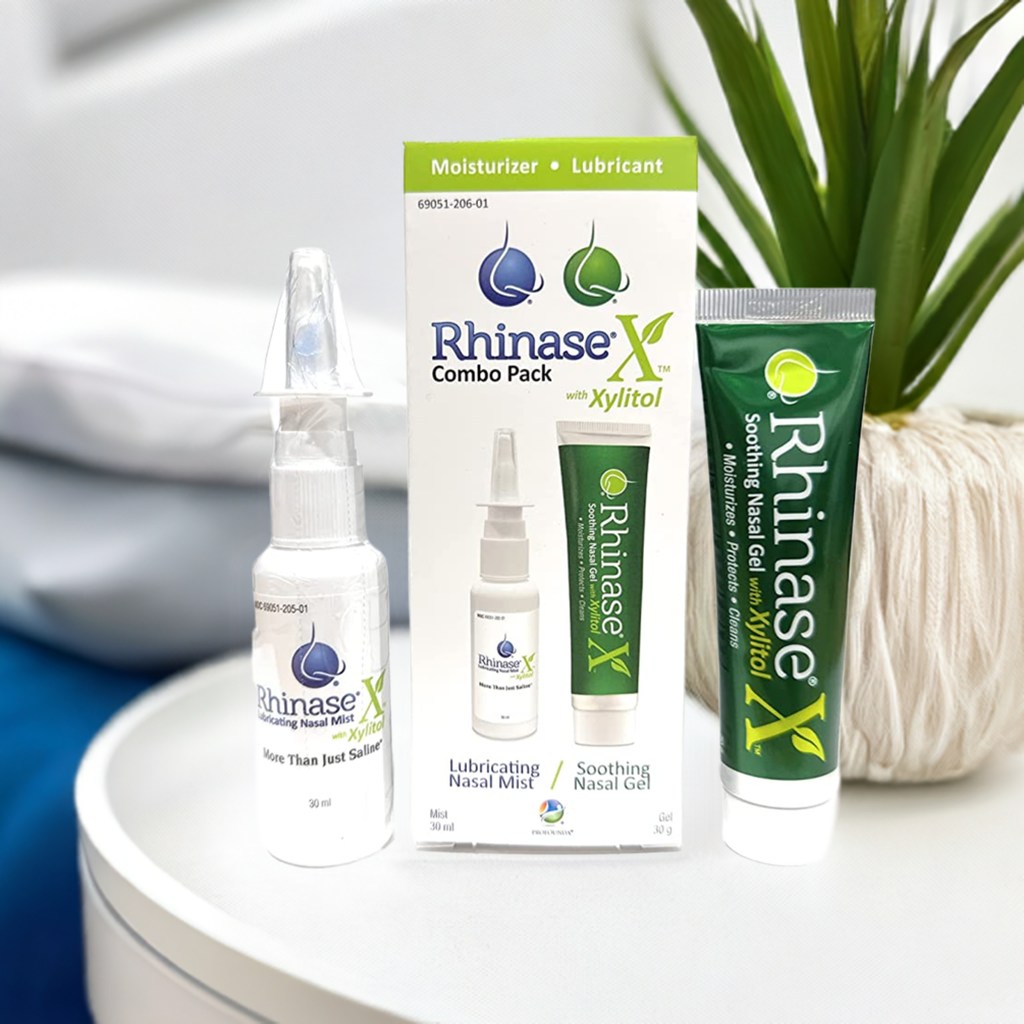 Rhinase X Combo Pack - Nasal Gel (30g) & Spray (30ml) for Complete Nasal Relief: Dryness, Congestion, Post Nasal Drip, and Allergies