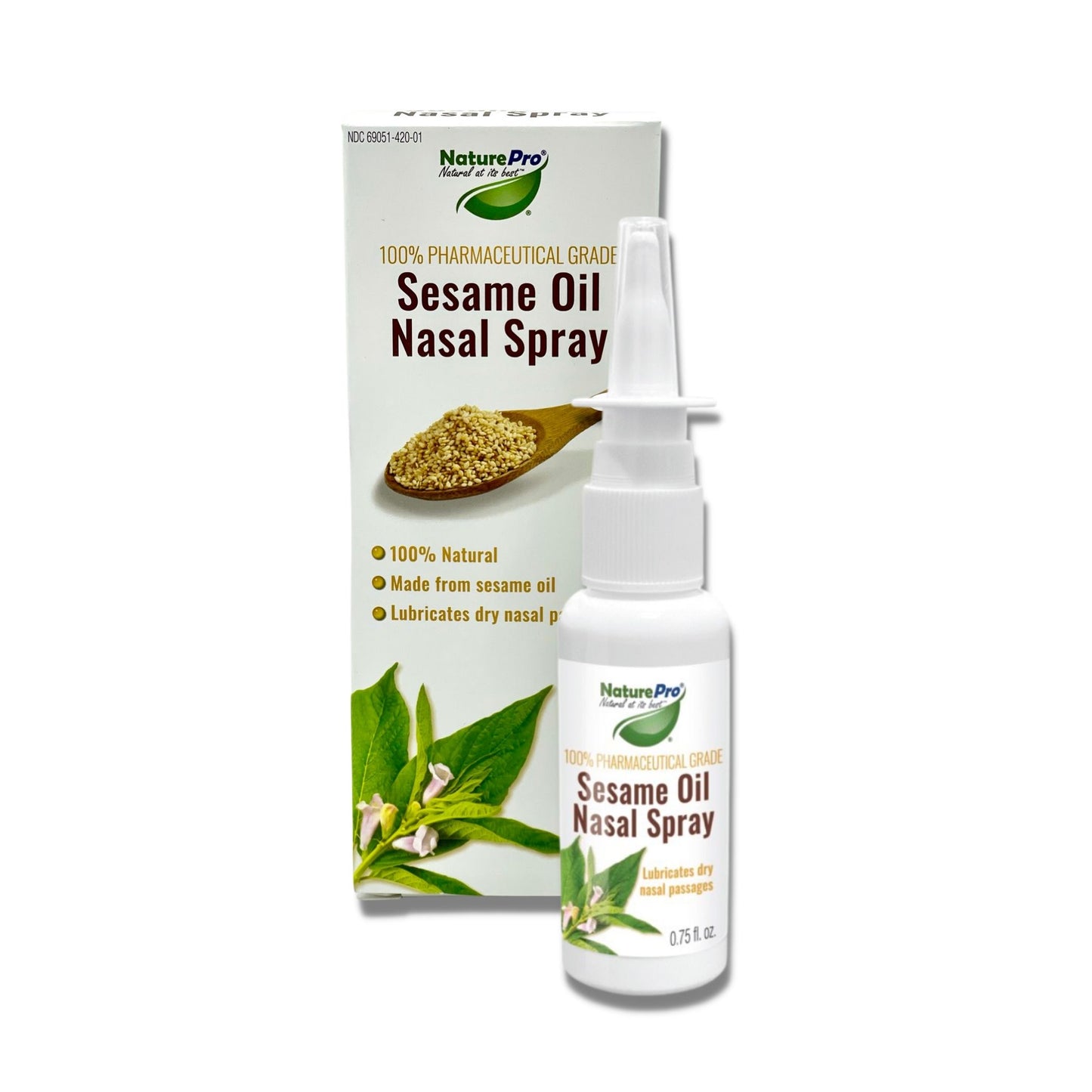 Sesame Oil Nasal Spray | Natural Nasal moisturizer 100% Natural Source Sesame Oil  0.75 fl.