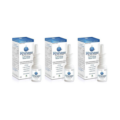 Trio pack of nasal moisturizer bottles with outer cartons