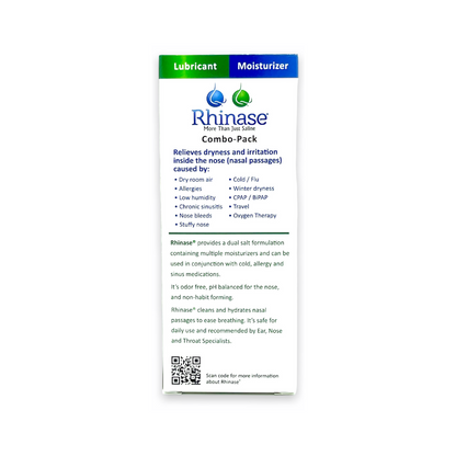 Rhinase Nasal Care Combo Pack - Nasal Gel (1 oz) & Saline Spray (1 oz) for Dryness, Allergy Relief & Nosebleed Prevention, Aloe-Free & pH Balanced