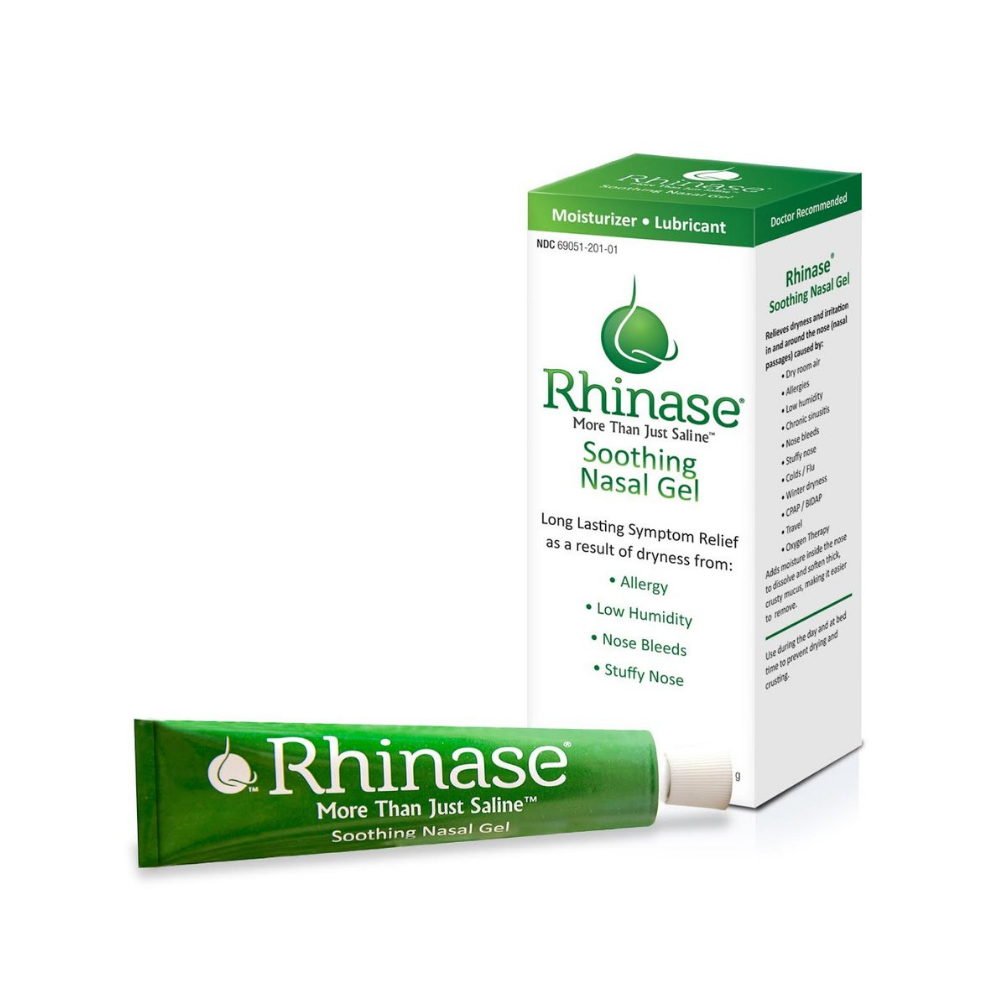Rhinase Allergy Relief Lubricating Nasal Gel – Dual Salt, Steroid-Free Formula for Moisture & Comfort | Ideal for Swimmers and CPAP or oxygen therapy users | Safe for Children | 1 oz