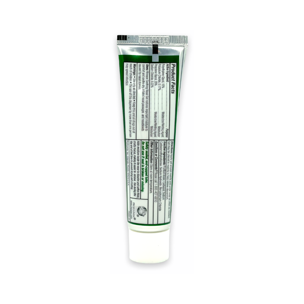 Rhinase Allergy Relief Lubricating Nasal Gel – Dual Salt, Steroid-Free Formula for Moisture & Comfort | Ideal for Swimmers and CPAP or oxygen therapy users | Safe for Children | 1 oz Back view
