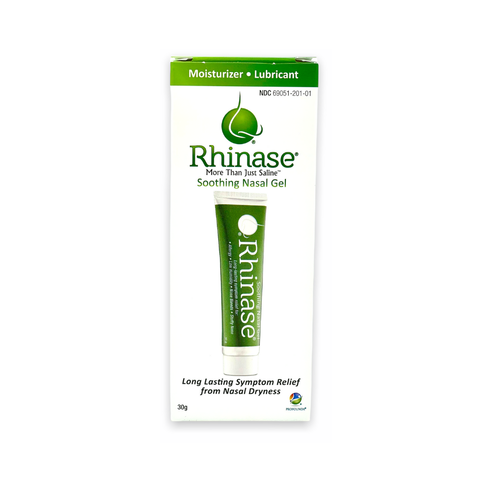 Gel nasal lubricante para alivio de alergias Rhinase: fórmula con doble sal y sin esteroides para humectación y comodidad | Ideal para nadadores y usuarios de CPAP u oxigenoterapia | Seguro para niños | 1 onza