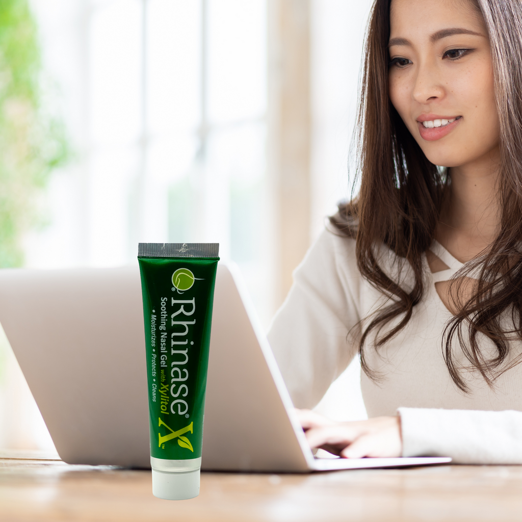 Hypotonic Rhinase X gel enriched with xylitol to soothe nasal dryness, congestion, nasal drip