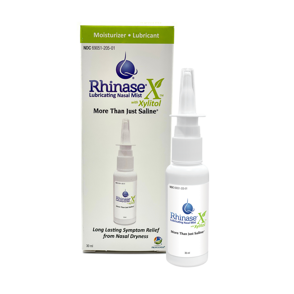 Rhinase X nasal mist spray 30 ml with xylitol dual-wetting formula for dryness and congestion