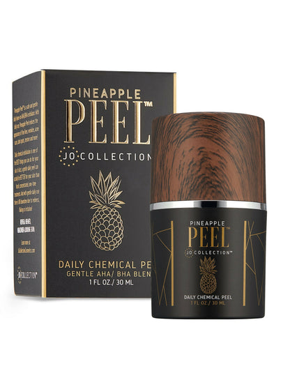 Pineapple Peel Daily Chemical Peel packaging with black box and jar on a white background