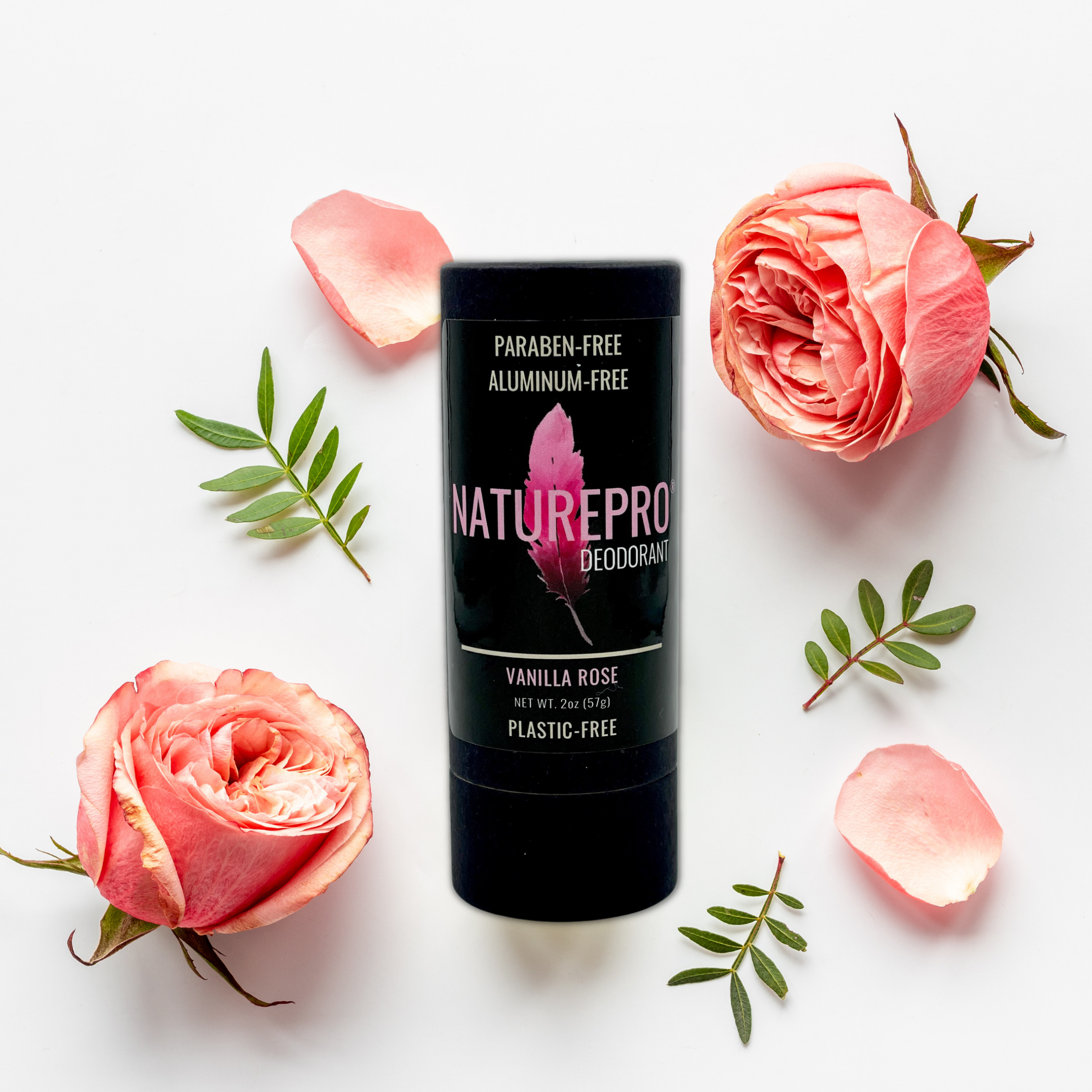 All Natural Deodorants for Men and Women - Paraben Free, Aluminum Free, Cruelty Free, Plastic Free - with coconut oil and Shea butter (Vanilla Rose) With flowers around