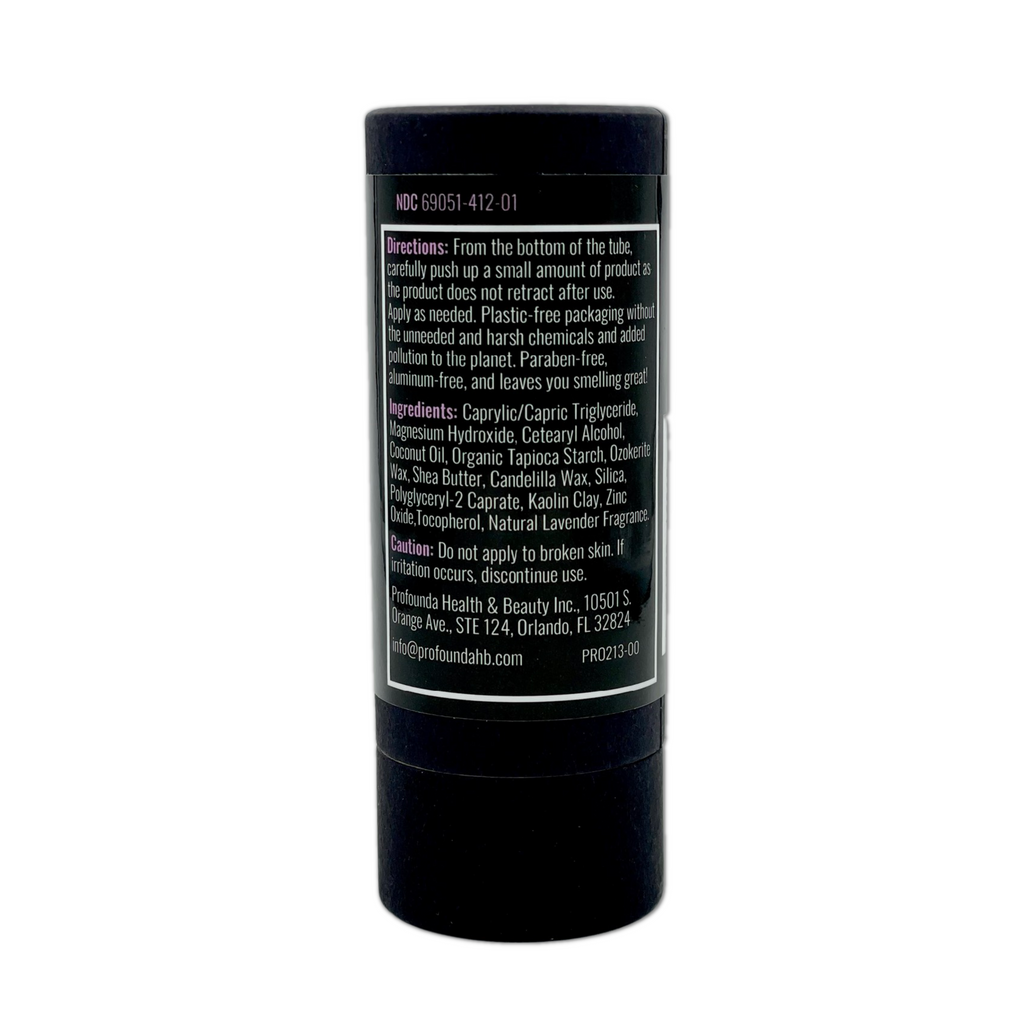 All Natural Deodorants for Men and Women - Paraben Free, Aluminum Free, Cruelty Free, Plastic Free - with coconut oil and Shea butter (Lavender) Back view