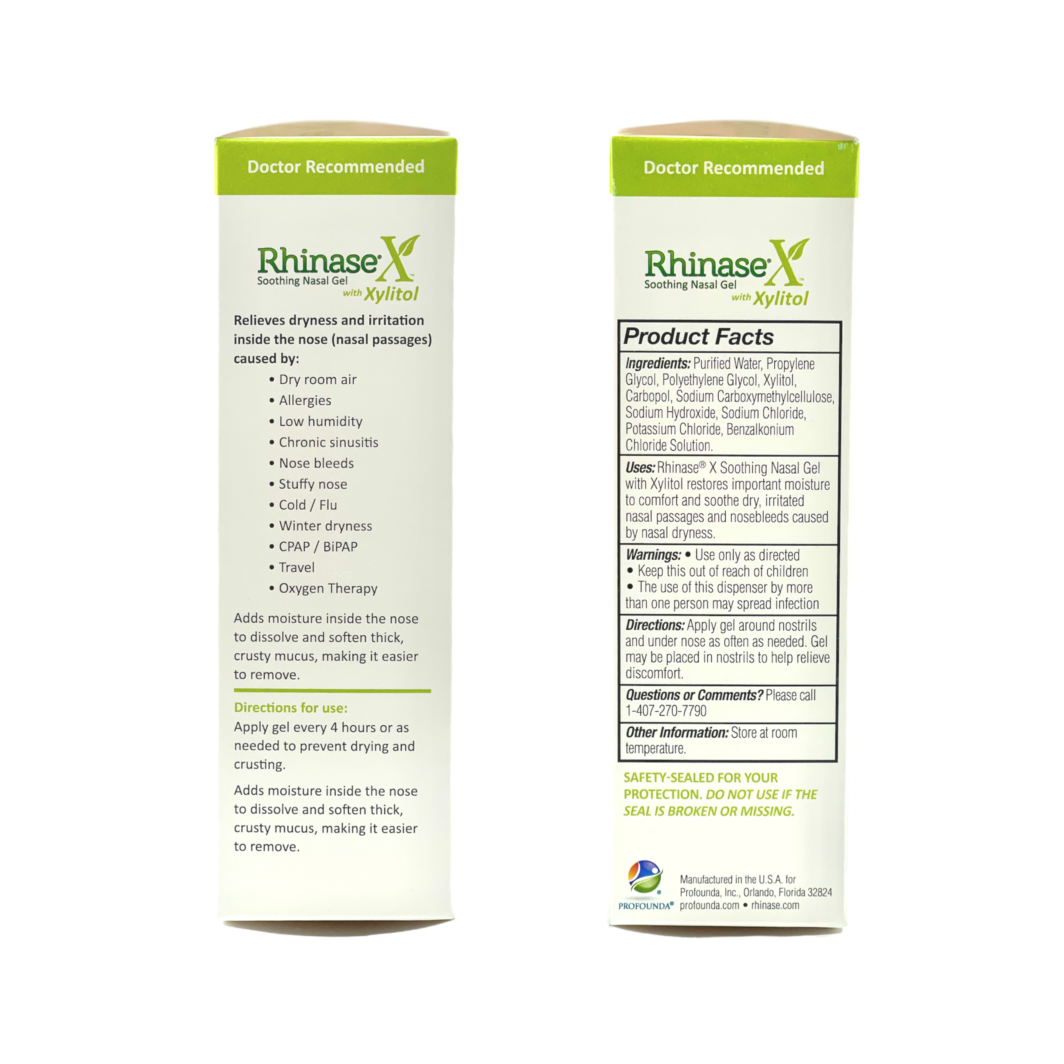 Steroid-free nasal gel with xylitol and dual salts in 1 oz tube for dryness and congestion relief