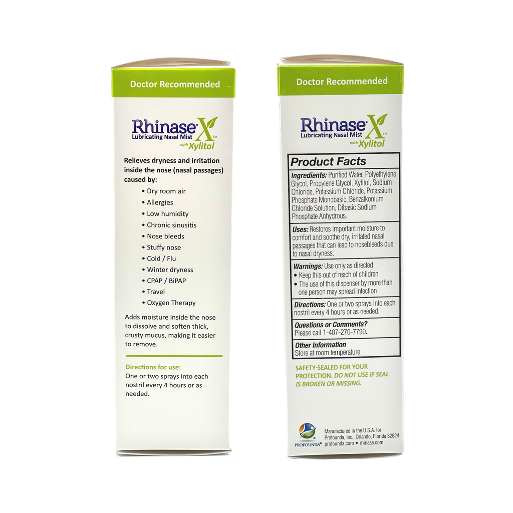 Doctor-recommended Rhinase X spray, steroid-free relief from dryness and nasal drip