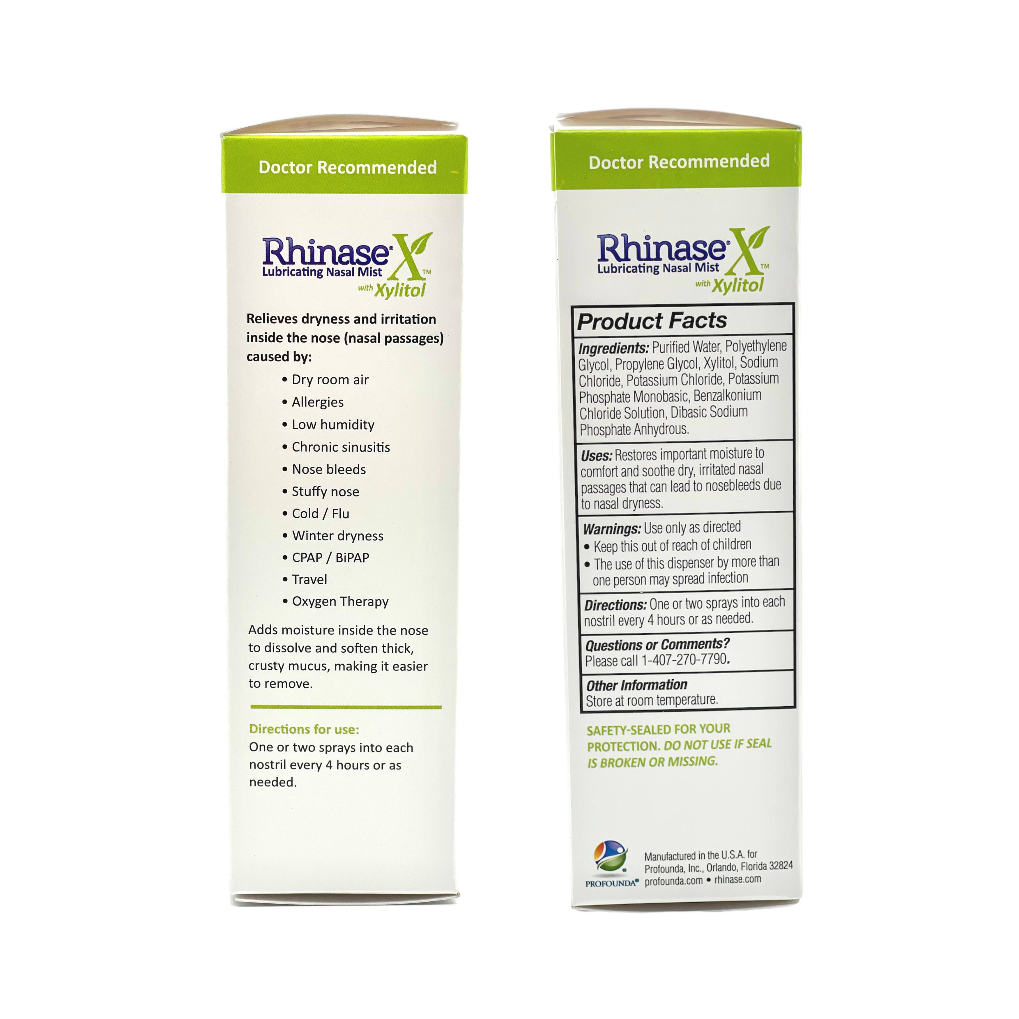 Doctor-recommended Rhinase X spray, steroid-free relief from dryness and nasal drip